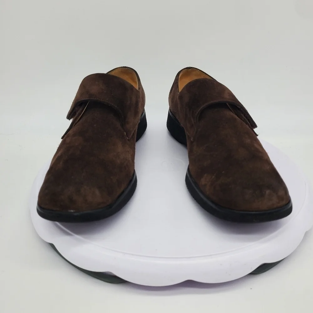 Salvatore Ferragamo Shoe Women's 7.5B Luxury Gancini Logo Suede Brown